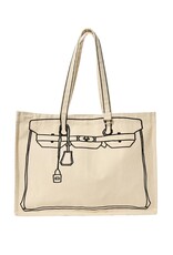 Natural Luxury Handbag Sketch Canvas Tote