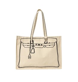 Natural Luxury Handbag Sketch Canvas Tote