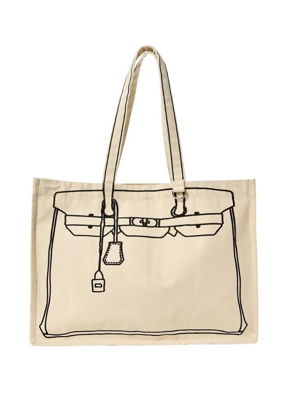 Natural Luxury Handbag Sketch Canvas Tote