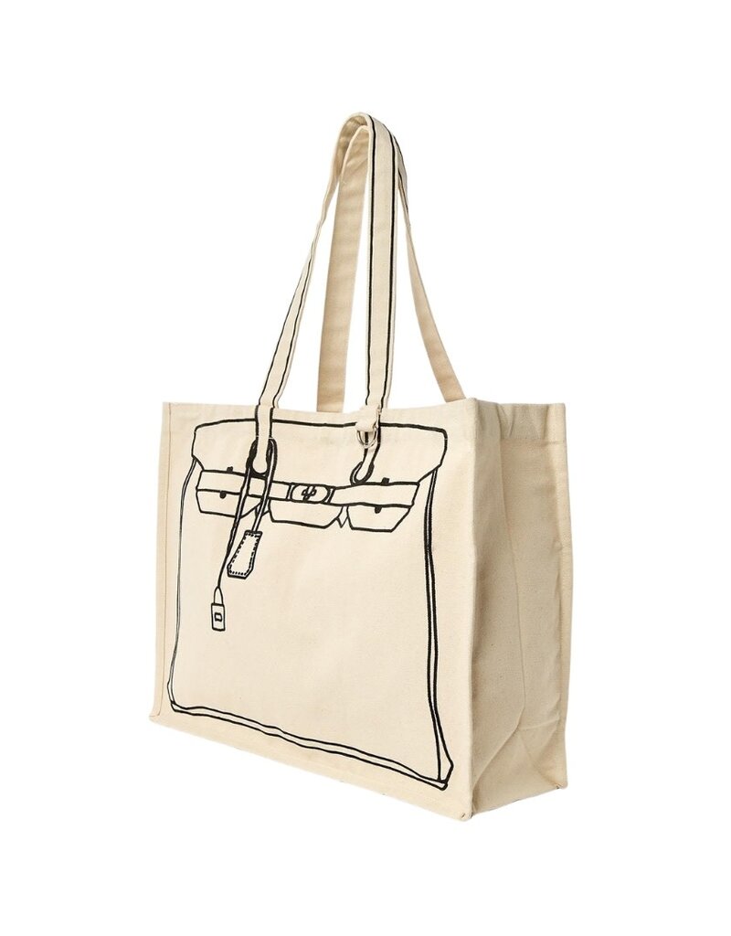 Natural Luxury Handbag Sketch Canvas Tote