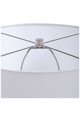 Blue Ombré Glazed Ceramic Lamp with Lucite Base & White Shade