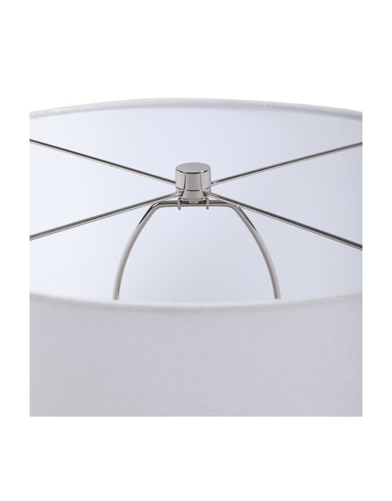 Blue Ombré Glazed Ceramic Lamp with Lucite Base & White Shade