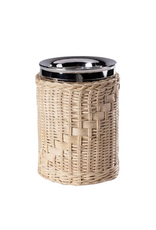 Natural Wicker Wrapped Silver Wine Bottle Cooler
