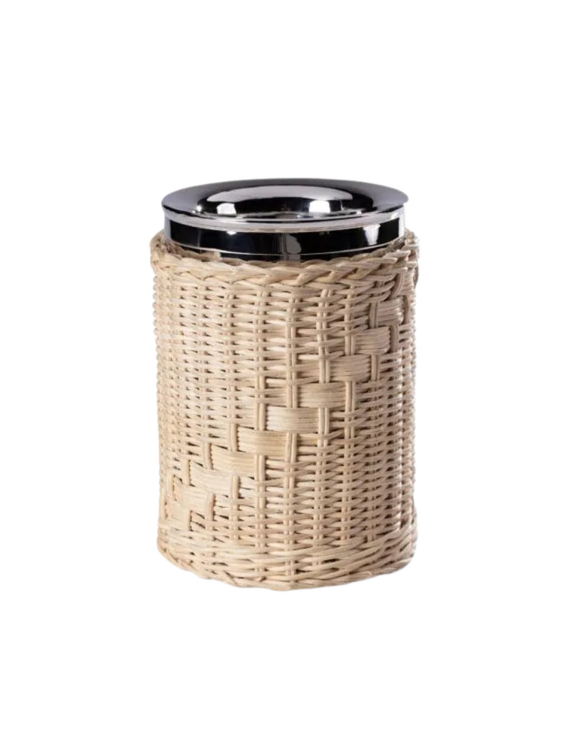 Natural Wicker Wrapped Silver Wine Bottle Cooler