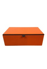 Orange Leather Box with Dark Brown Edge