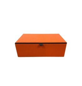 Orange Leather Box with Dark Brown Edge