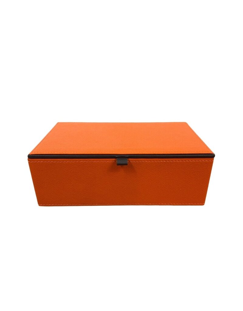 Orange Leather Box with Dark Brown Edge