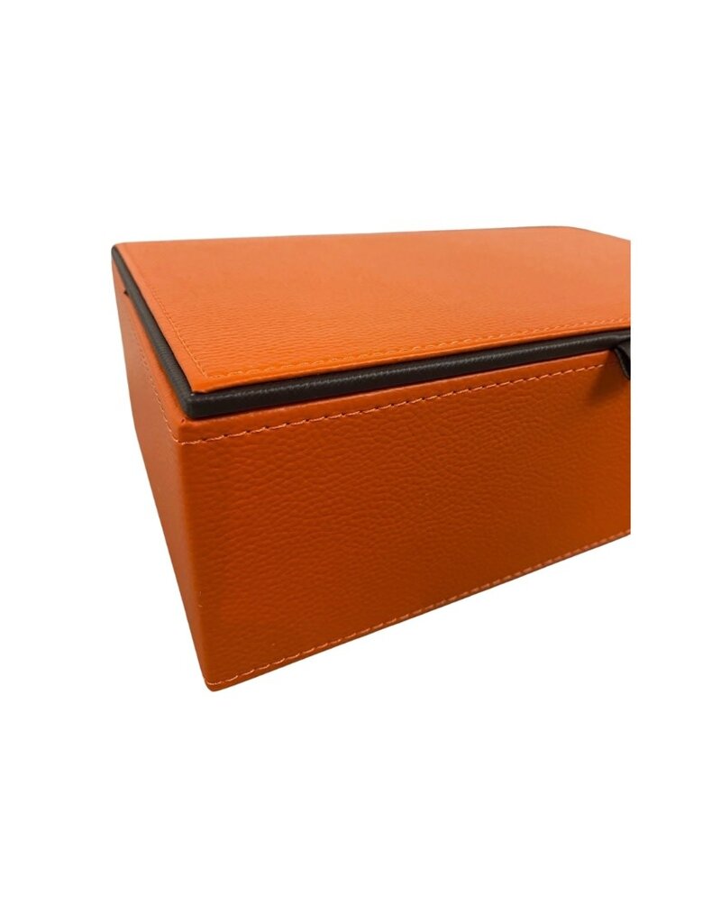Orange Leather Box with Dark Brown Edge