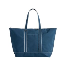 Navy Blue & White Large Water Resistant Tote Bag