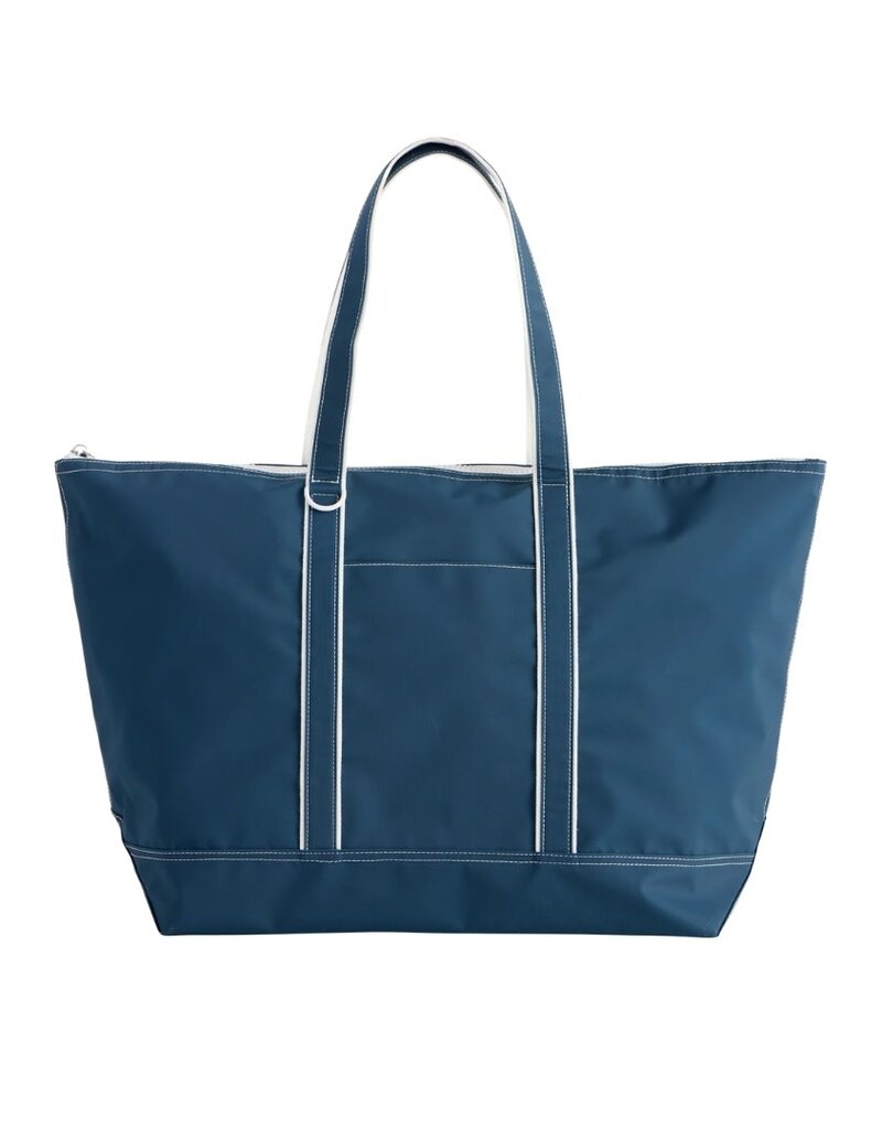Navy Blue & White Large Water Resistant Tote Bag