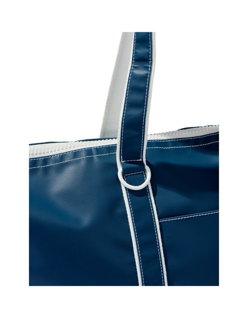 Navy Blue & White Large Water Resistant Tote Bag