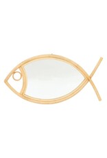 Natural Rattan Fish Mirror