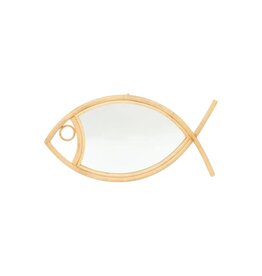 Natural Rattan Fish Mirror