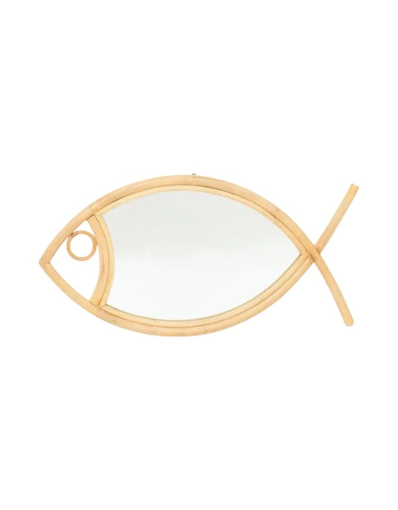 Natural Rattan Fish Mirror