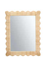 Rattan Scalloped Rectangular Mirror