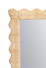 Rattan Scalloped Rectangular Mirror