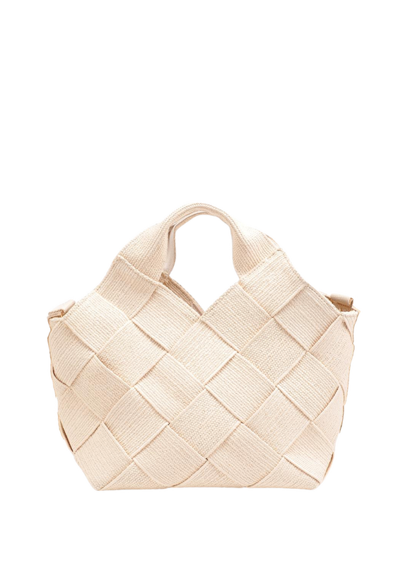 Natural Wide Woven Texture Bag