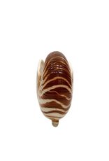 Vintage White & Brown Ceramic Footed Nautilus Shell