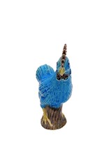 Vintage Blue & Purple Ceramic Textured Rooster