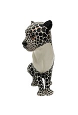 Vintage Black & White Ceramic Spotted Leopard