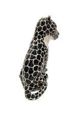 Vintage Black & White Ceramic Spotted Leopard