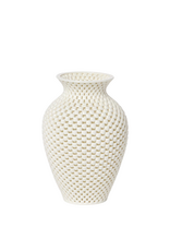White Ceramic Woven Filigree Decorative Vase