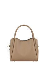Tan Pebbled Faux Leather Handbag with Handles