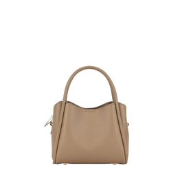 Tan Pebbled Faux Leather Handbag with Handles