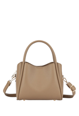 Tan Pebbled Faux Leather Handbag with Handles