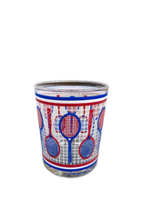 Vintage Set of 6 Tricolor Tennis Racket Double Old Fashioned Glasses