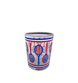 Vintage Set of 6 Tricolor Tennis Racket Double Old Fashioned Glasses