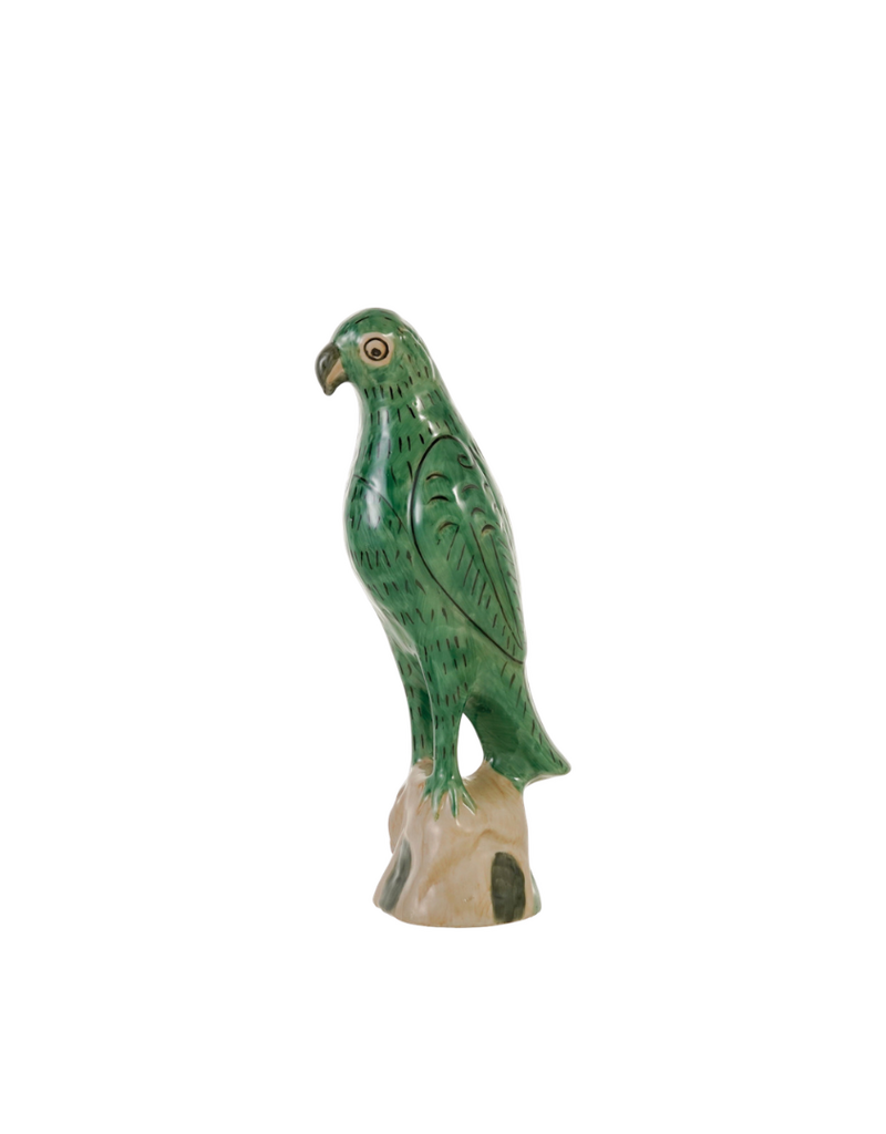 Green Ceramic Painted Parrot