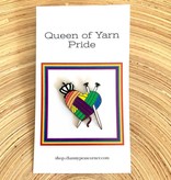 Channypeascorner Queen of Yarn PRIDE Knit Enamel Pin