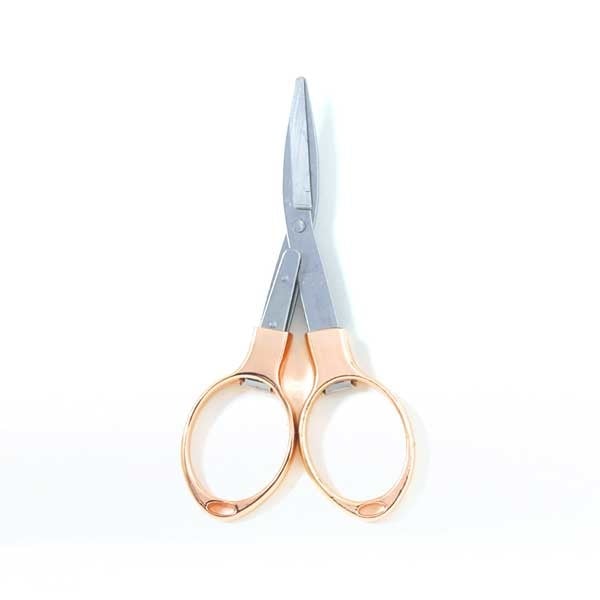 Never Not Knitting Floral Teardrop Scissors in Copper - For Yarn's Sake