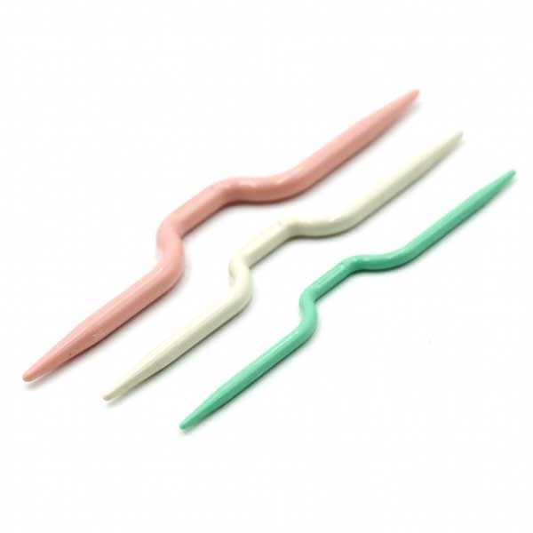 12 Piece Bent Cable Needles - Stitch Holders For Knitting And