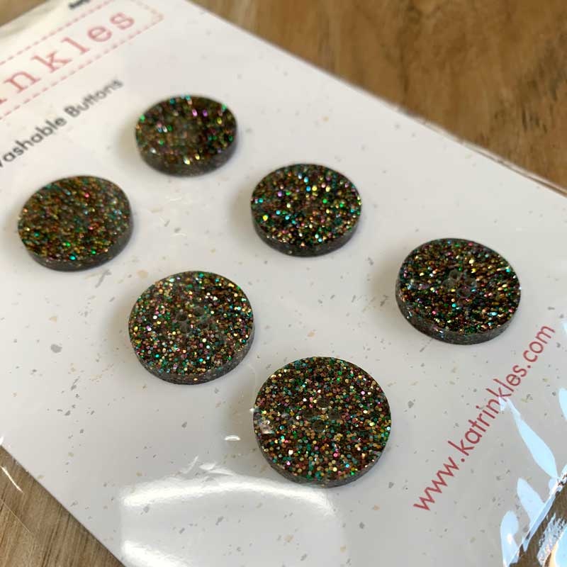 Katrinkles Katrinkles Confetti Glitter Acrylic Buttons 3/4"