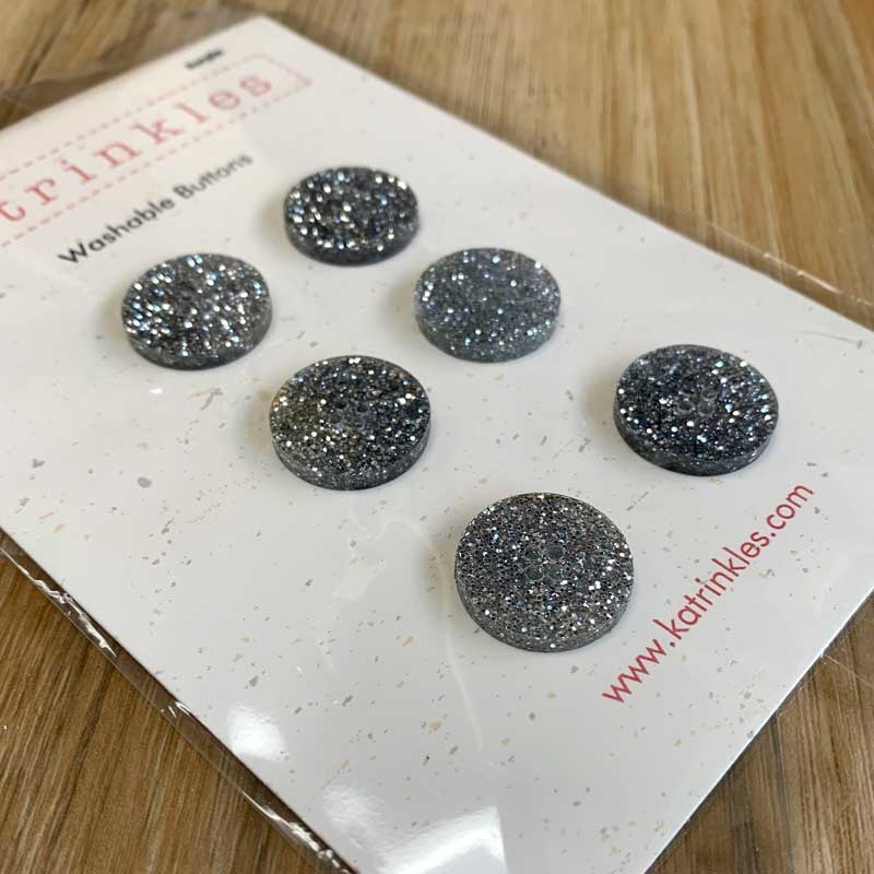 Katrinkles Katrinkles Silver Glitter Acrylic Buttons 3/4"