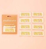 Sarah Hearts Crocheted With Love Woven Label