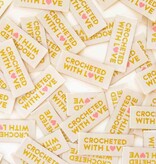 Sarah Hearts Crocheted With Love Woven Label