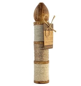 Tall Wood Bobbins with Jute Cord