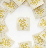 Sarah Hearts Made For You Woven Label