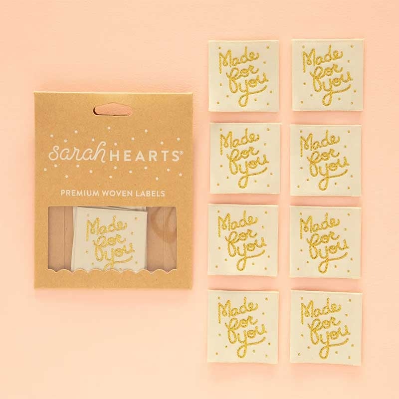 Sarah Hearts Made For You Woven Label
