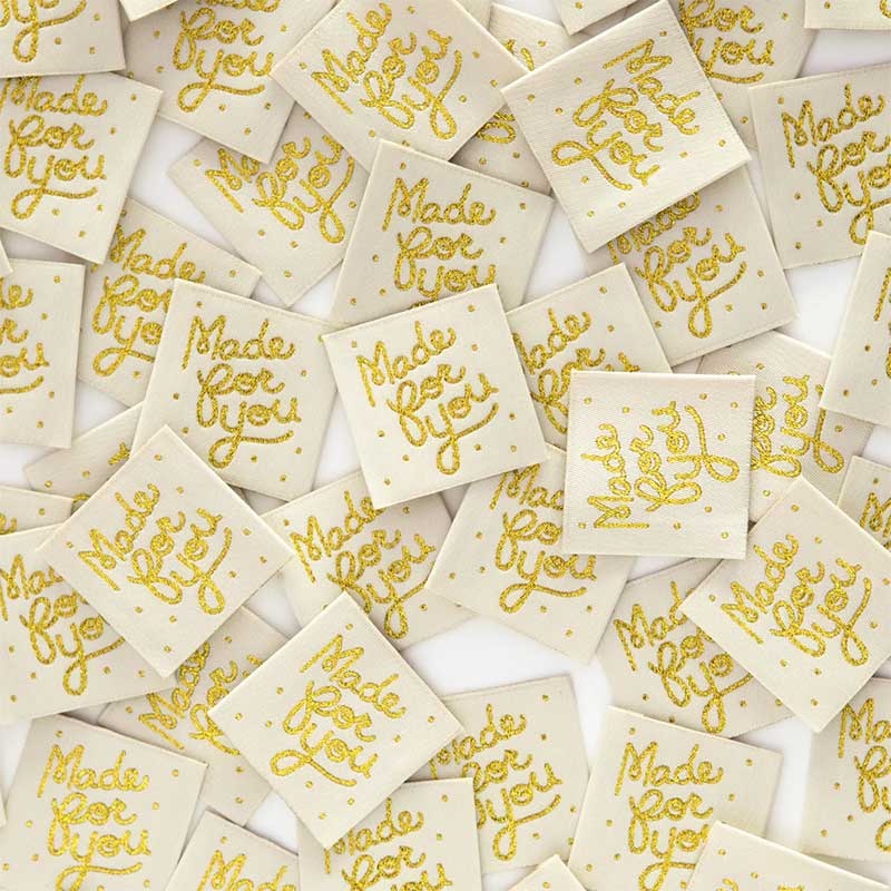 Sarah Hearts Made For You Woven Label