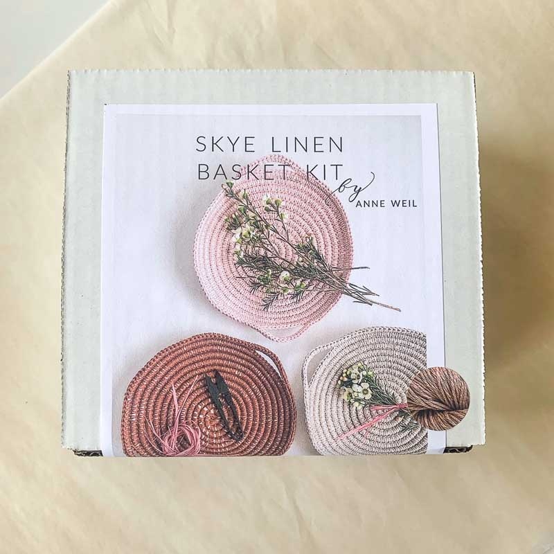 Flax & Twine Flax & Twine Skye Linen Basket Kit Stone