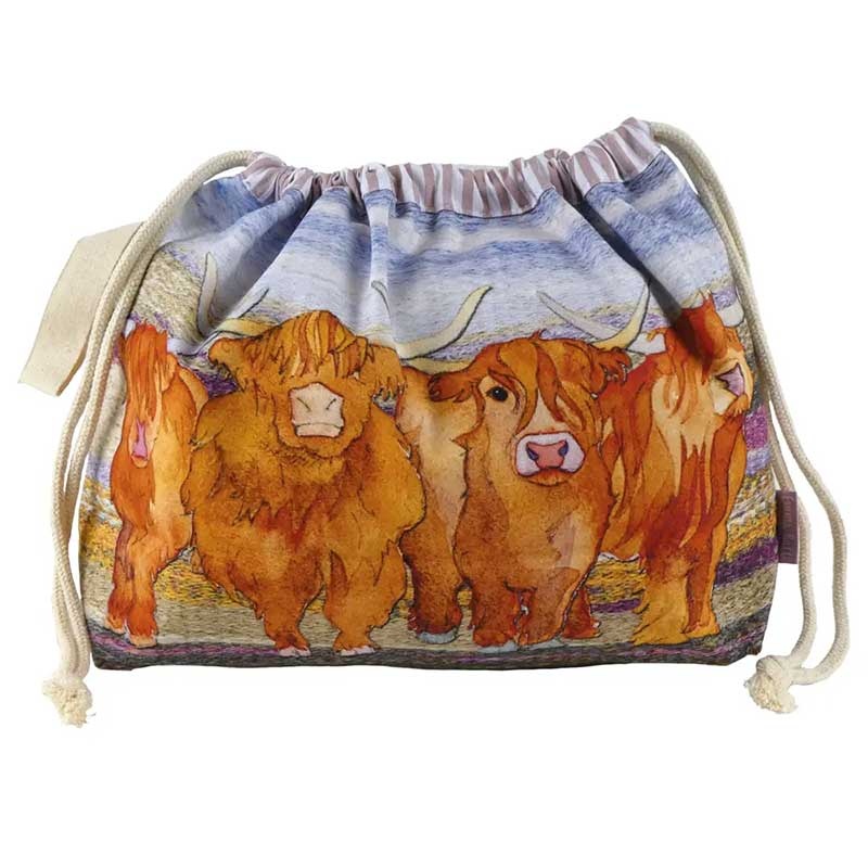Emma Ball Emma Ball Highland Cow Drawstring Bag