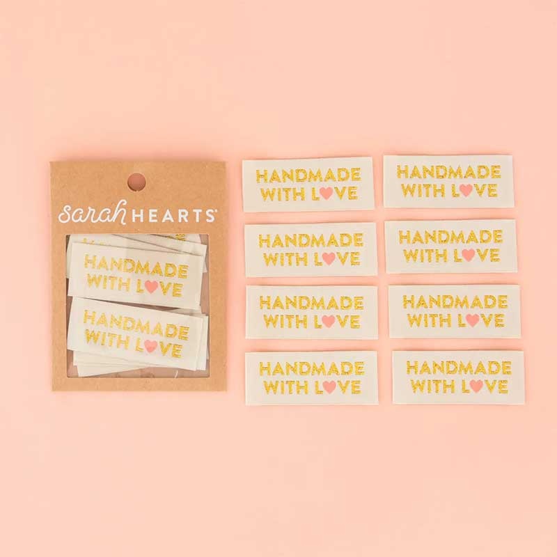 Sarah Hearts Gold Handmade With Love  Labels