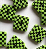 Textile Garden TGB4906 Green & Black Checker Sewing Buttons - 18mm