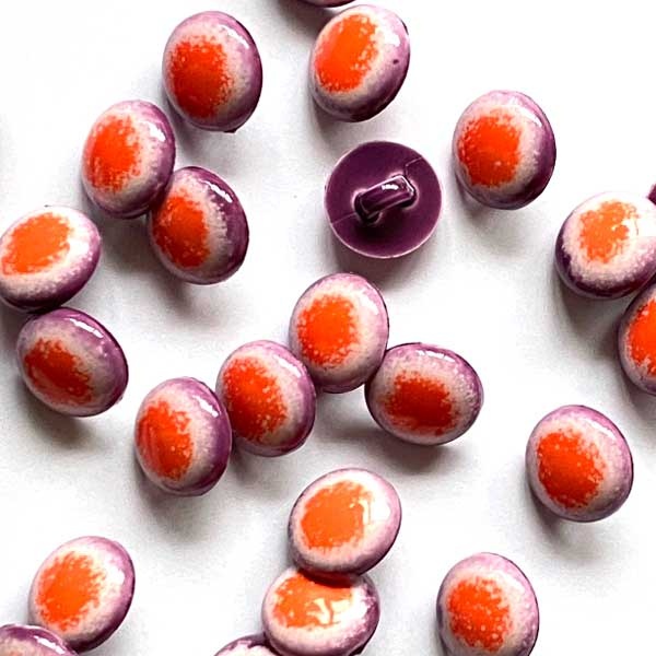 TGB4312 Orange, White & Purple Sewing Buttons - 12mm