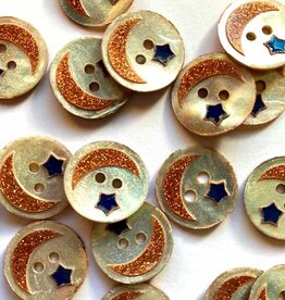 Textile Garden TGB4546 Shell With Glitter Moon Sewing Buttons - 14mm