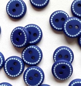 Textile Garden TGB4459 Blue With White Dots Sewing Buttons - 12mm